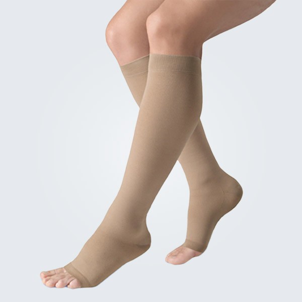 Belsana Classic with Cotton Open Toe Below the Knee Compression Socks